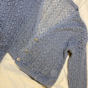 CROCHET baby blue cardigan 🌌